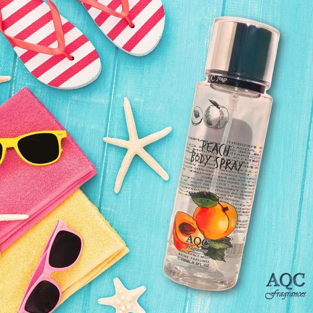 Body Mist 200ml Spray Peach - AQC fragrances Idc Institute AQC fragrances Body Mist Spray Peach 200ml