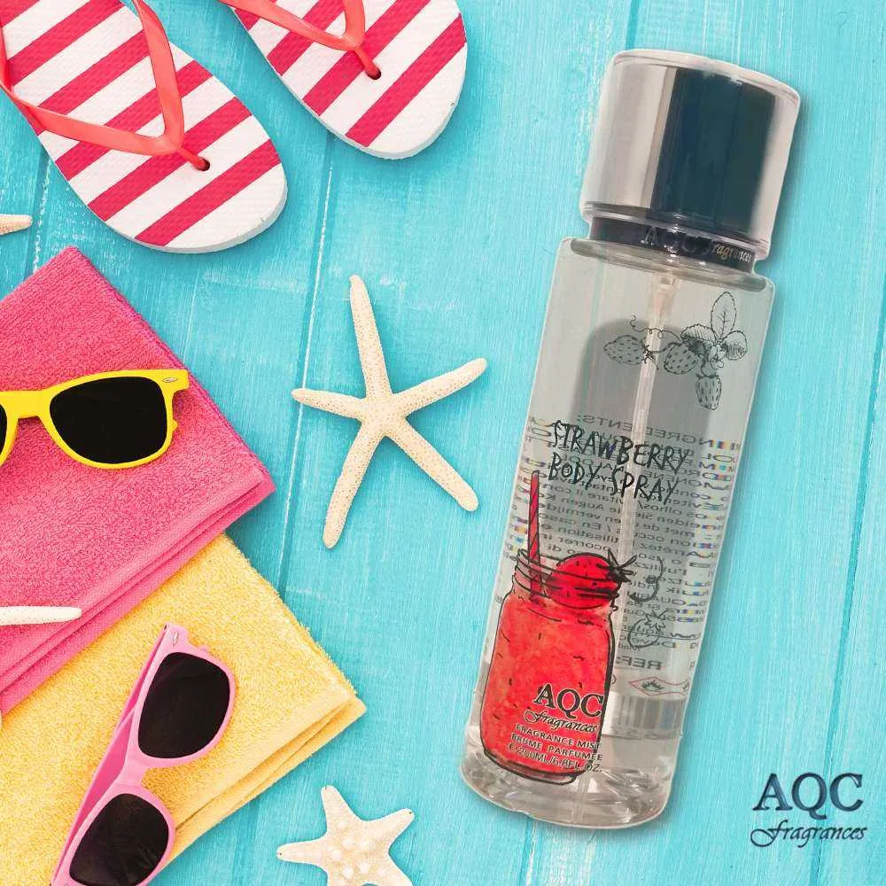 Body Mist 200ml Spray Strawberry - AQC fragrances Idc Institute