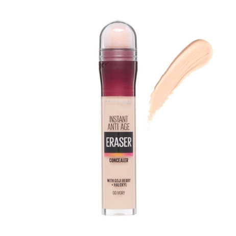 Maybelline Instant Anti Age Eraser Concealer με σφουγγαράκι No00 Ivory
