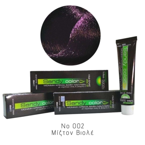 Miss Sandy Βαφή Μαλλιών με λάδι ελιάς και βιταμίνη C No 002 Μίξτον Βιολέ 60ml