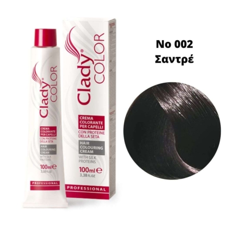 Βαφή Μαλλιών Clady Color Με Πρωτεΐνες Μεταξιού Νο 002 Σαντρέ 100ml