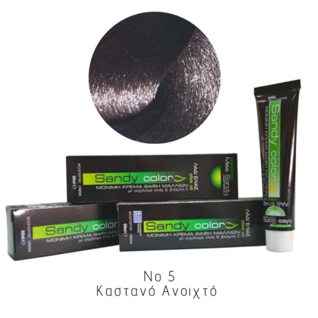 Miss Sandy Βαφή Μαλλιών με λάδι ελιάς και βιταμίνη C No 5 Καστανό Ανοιχτό 60ml