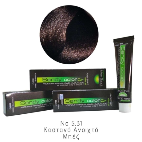 Miss Sandy Βαφή Μαλλιών με λάδι ελιάς και βιταμίνη C No 5,31 Καστανό Ανοιχτό Μπεζ 60ml