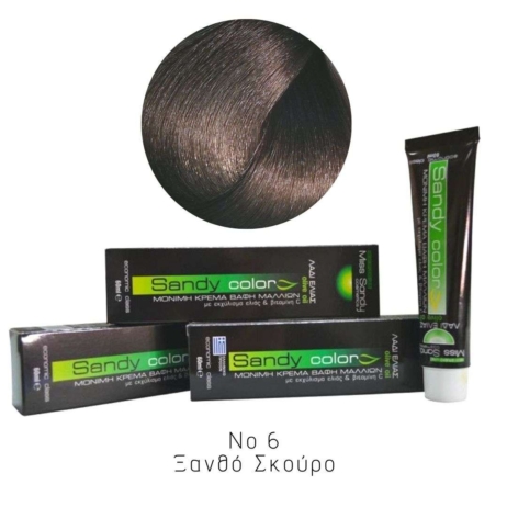 Miss Sandy Βαφή Μαλλιών με λάδι ελιάς και βιταμίνη C No 6 Ξανθό Σκούρο 60ml