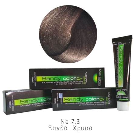 Miss Sandy Βαφή Μαλλιών με λάδι ελιάς και βιταμίνη C No 7,3 Ξανθό Χρυσό 60ml