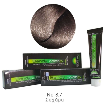 Miss Sandy Βαφή Μαλλιών με λάδι ελιάς και βιταμίνη C No 8,7 Σαχάρα 60ml