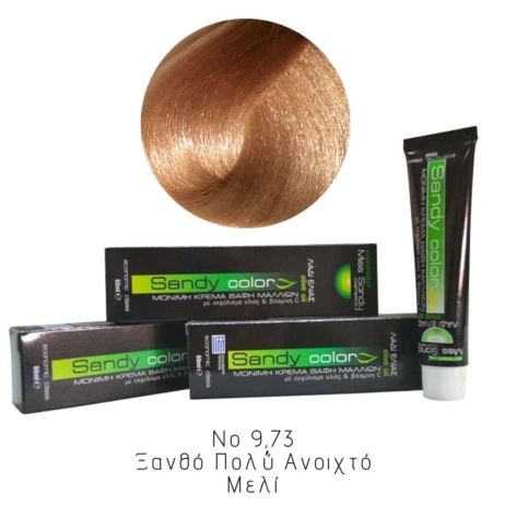 Miss Sandy Βαφή Μαλλιών με λάδι ελιάς και βιταμίνη C No 9,73 Ξανθό Πολύ Ανοιχτό Μελί 60ml