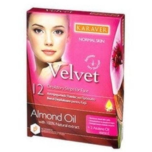 Karaver Velvet Almond Oil 20 Ταινίες Αποτρίχωσης Προσώπου 3ml