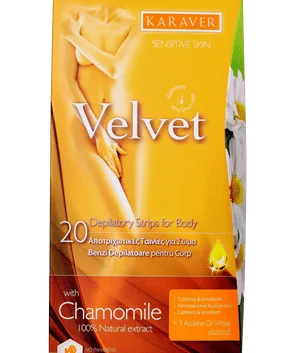Karaver Velvet Chamomile 20 Ταινίες Αποτρίχωσης Σώματος