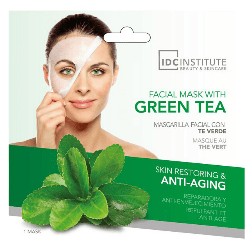 IDC Institute Αντιγηραντική μάσκα προσώπου σε πανί με Πράσινο Τσάι 22gr