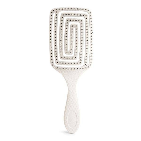 IDC Eco Paddle Hair Brush Easy Detangling Βούρτσα Μαλλιών Εύκαμπτη 100% ανακυκλώσιμη 180gr White