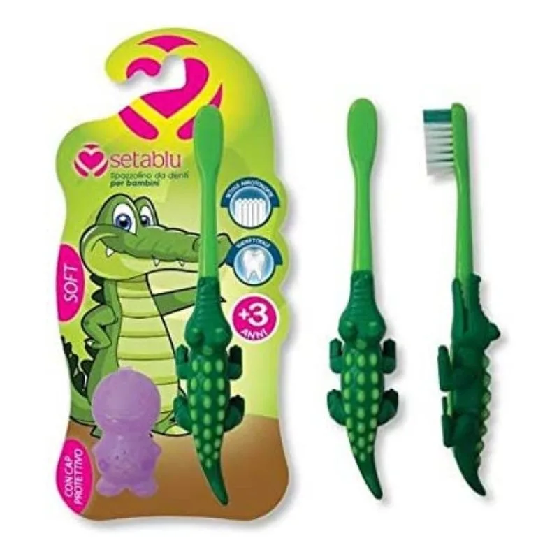 Setablu Παιδική Οδοντόβουρτσα Κροκόδειλος με καπάκι Soft 20gr Setablu Παιδική Οδοντόβουρτσα Κροκόδειλος με καπάκι Soft 20gr