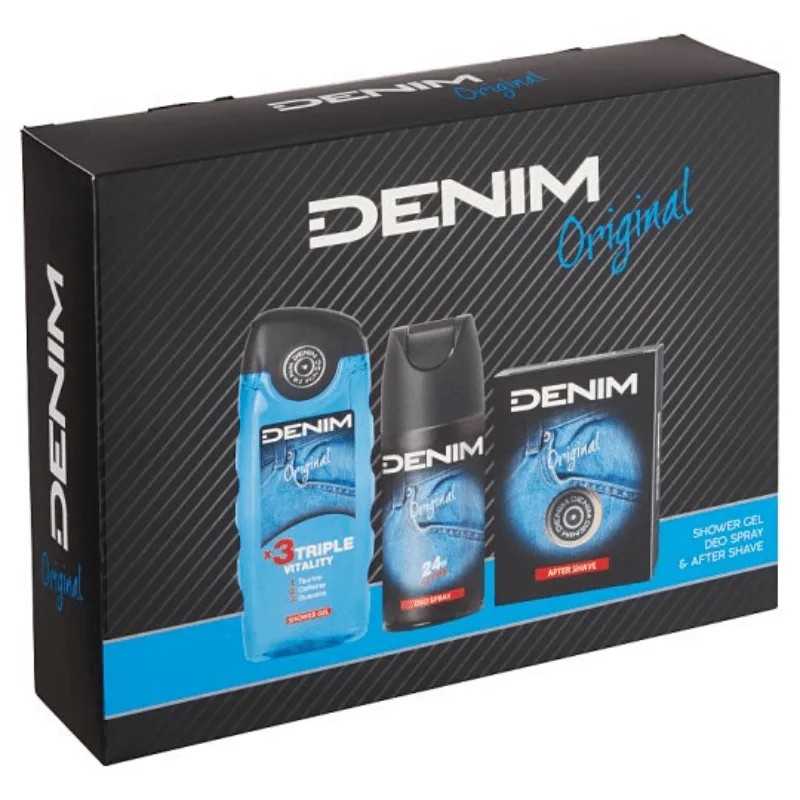 Denim Original Men's Giftset After Shave 100ml Deodorant 150ml & Shower Gel 250ml Denim Original Men's Giftset After Shave 100ml Deodorant 150ml & Shower Gel 250ml