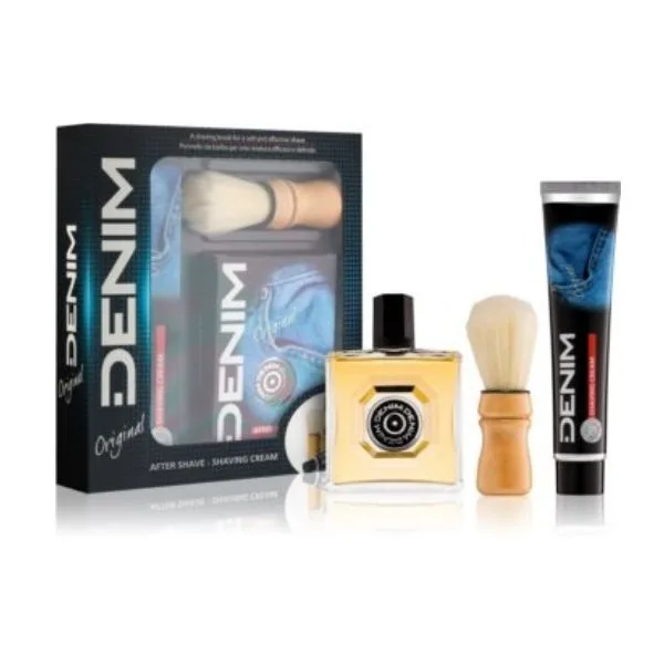 Denim Original Men's Giftset After Shave 100ml Shaving Cream 100ml & Shaving Brush