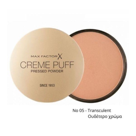 Max Factor Creme Puff Pressed Powder Compact 05 Translucent Ουδέτερο χρώμα 14gr