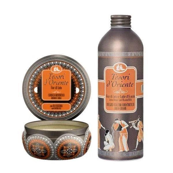 Tesori d’Oriente Fior Di Loto Gift Set Σετ Δώρου Unisex Bath Cream 500 ml & Αρωματικό Κερί 200gr Tesori d’Oriente Fior Di Loto Gift Set Σετ Δώρου Unisex Bath Cream 500 ml & Αρωματικό Κερί 200gr