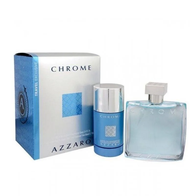 Azzaro Chrome Mens Giftset Άρωμα EDT 100ml Deodorant Stick 75ml