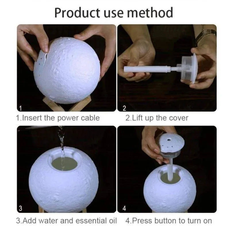 Humidifier 3d Moon Lamp MX-08 Συσκευή για Αρωματοθεραπεία MX-08 Humidifier 3d Moon Lamp MX-08 Συσκευή για Αρωματοθεραπεία 880ml + Δώρο άρωμα 12ml