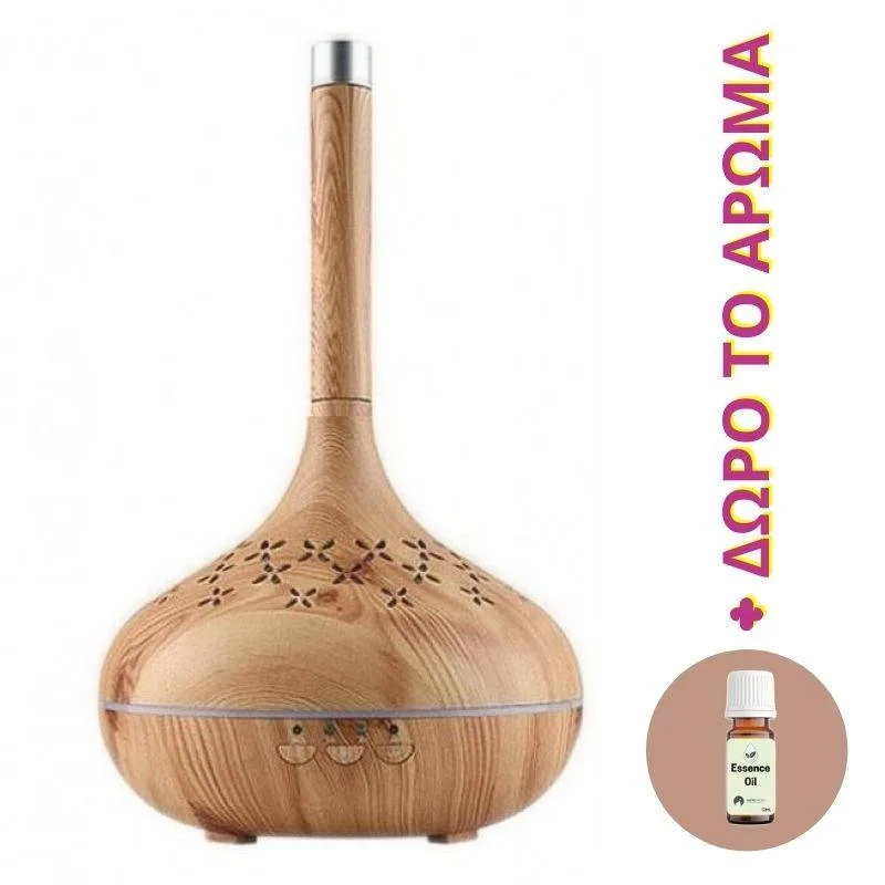 Humidifier Aroma Diffuser Συσκευή για Αρωματοθεραπεία με χρονοδιακόπτη 400ml 038USB Ανοικτό Καφέ + Δώρο άρωμα 12ml Humidifier Aroma Diffuser Συσκευή για Αρωματοθεραπεία με χρονοδιακόπτη 400ml 038USB Ανοικτό Καφέ + Δώρο άρωμα 12ml