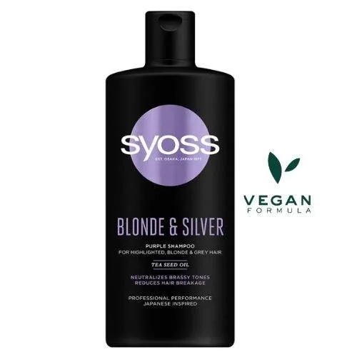 Syoss Blonde & silver Shampoo - Σαμπουάν κατά του κιτρινίσματος των μαλλιών 440ml Vegan