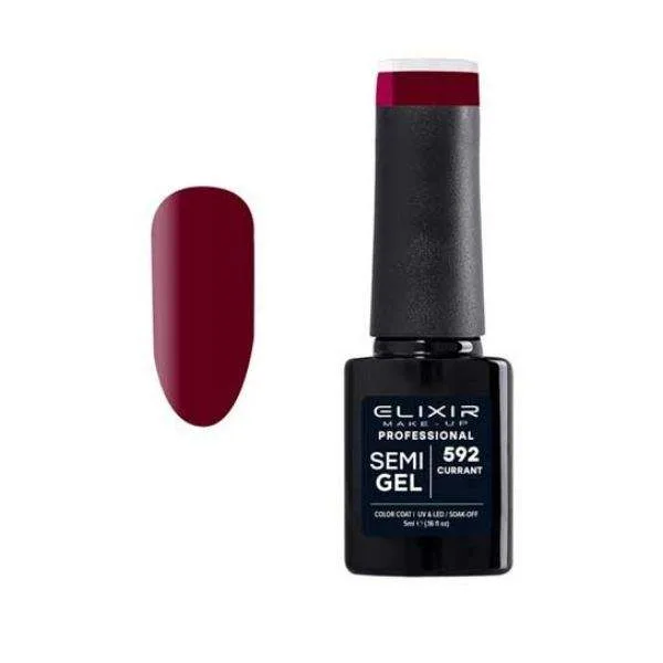 Elixir Professional Semi Gel Ημιμόνιμο Βερνίκι Νυχιών 592 Currant Μπορντώ 5ml Elixir Professional Semi Gel Ημιμόνιμο Βερνίκι Νυχιών 592 Currant Μπορντώ 5ml