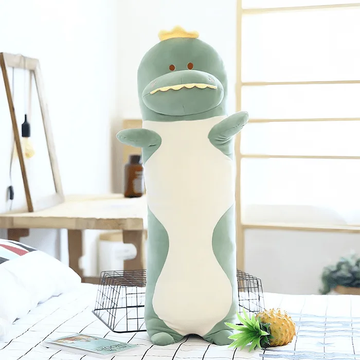 VIP Baby Dolls Stuffed Dino Long Pillow, Λούτρινος Δεινόσαυρος Μαξιλάρι Πράσινο 90cm