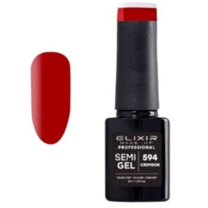 Elixir Professional Semi Gel Ημιμόνιμο Βερνίκι Νυχιών 594 Crimson Κόκκινο 5ml