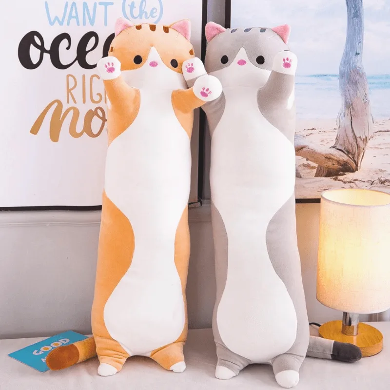 VIP Baby Dolls Stuffed Cat Long Pillow, Λούτρινη Γατούλα Μαξιλάρι 90cm VIP Baby Dolls Stuffed Cat Long Pillow, Λούτρινη Γατούλα Μαξιλάρι Γκρί 90cm