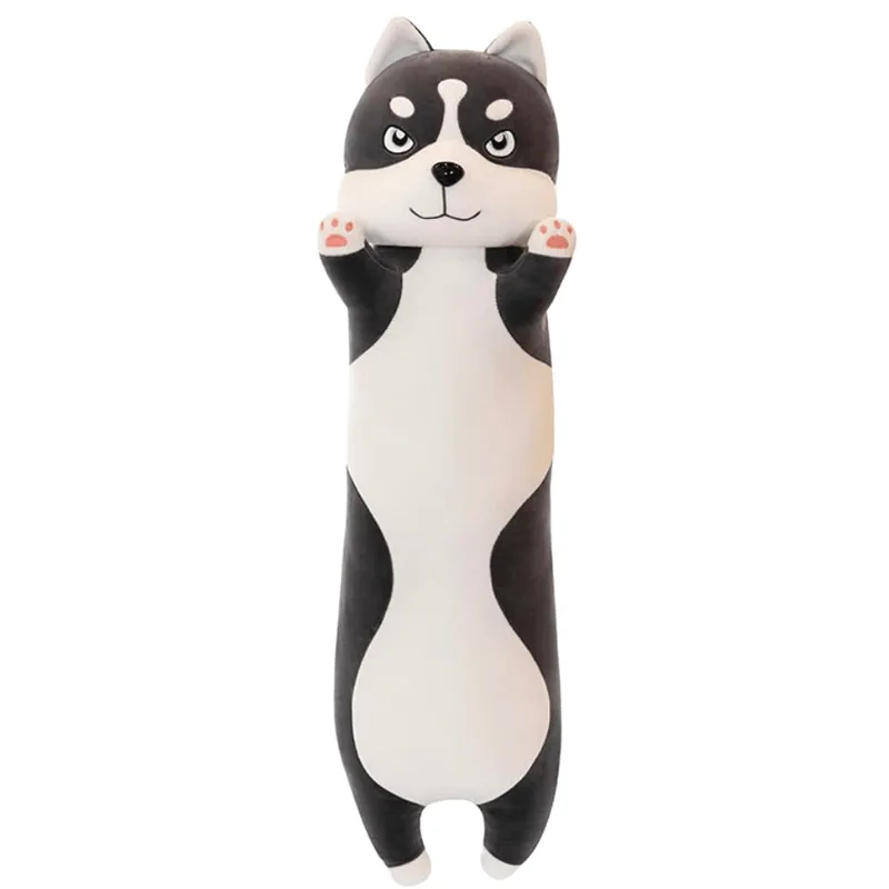 VIP Baby Dolls Stuffed Husky Long Pillow, Λούτρινο Χάσκι Μαξιλάρι Γκρι 90cm VIP Baby Dolls Stuffed Husky Long Pillow, Λούτρινο Χάσκι Μαξιλάρι Γκρι 90cm