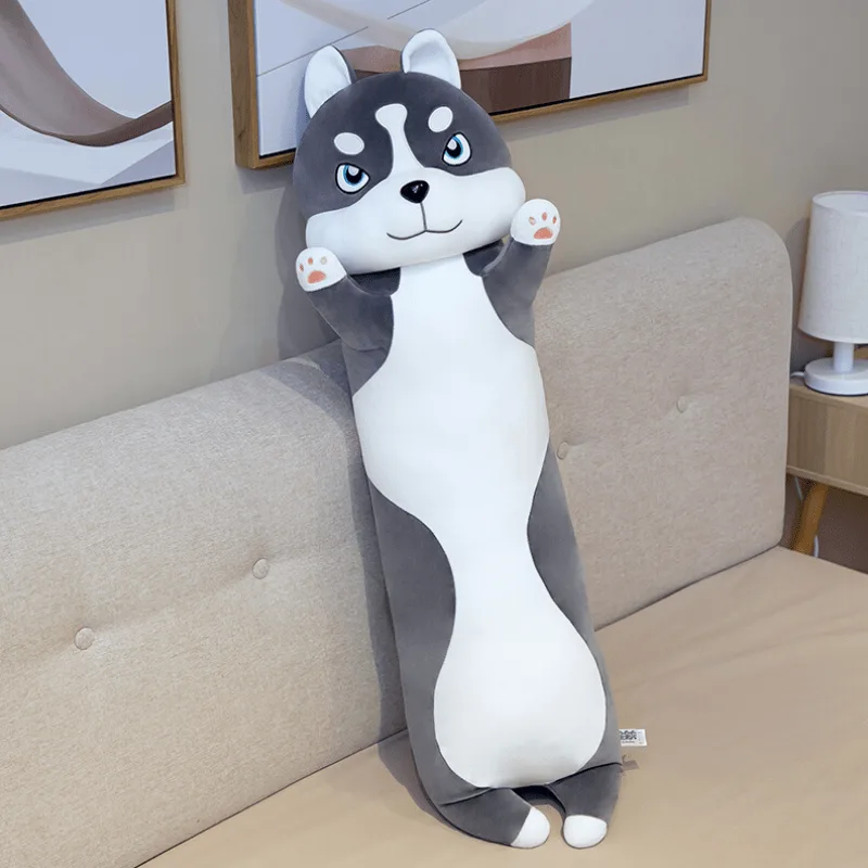 VIP Baby Dolls Stuffed Husky Long Pillow, Λούτρινο Χάσκι Μαξιλάρι Γκρι 90cm VIP Baby Dolls Stuffed Husky Long Pillow, Λούτρινο Χάσκι Μαξιλάρι Γκρι 90cm