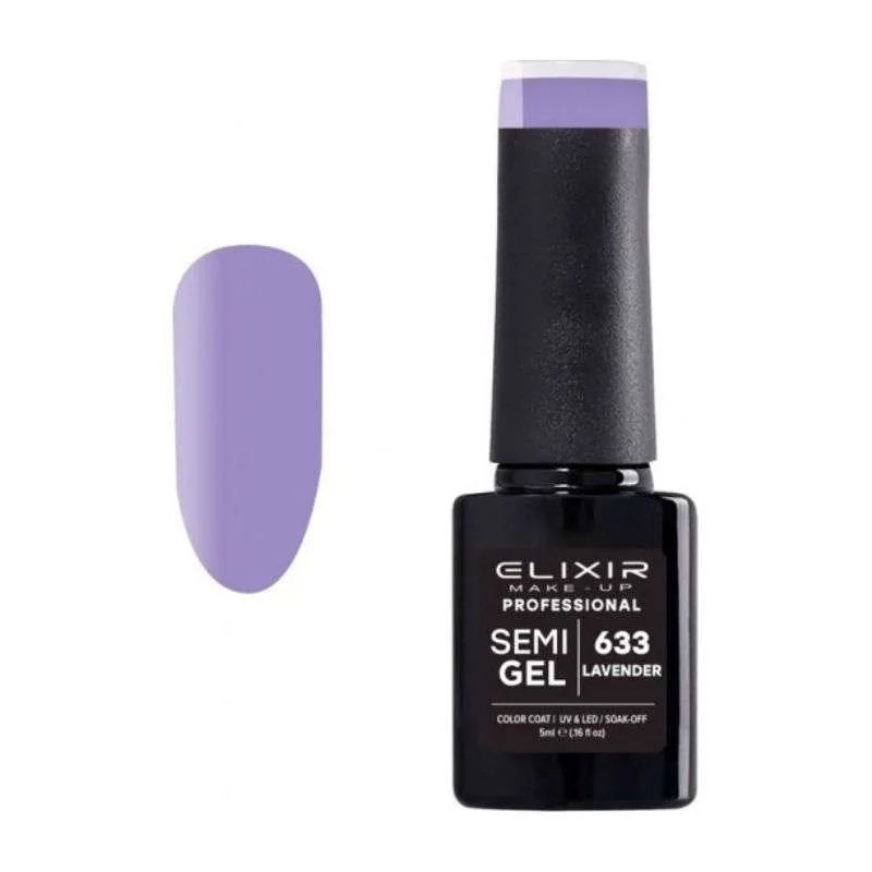 Elixir Professional Semi Gel Ημιμόνιμο Βερνίκι Νυχιών 633 Lavender Μωβ Λεβάντας 5ml