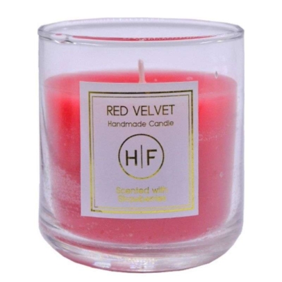 HF Χειροποίητο Αρωματικό Κερί Red Velvet με φράουλα 250gr