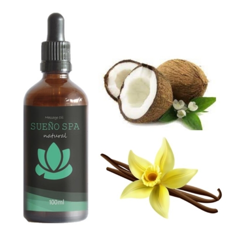 Sueño Spa Moisturizing Massage Body Oil Λάδι Σώματος Βανίλια & Καρύδα 100ml