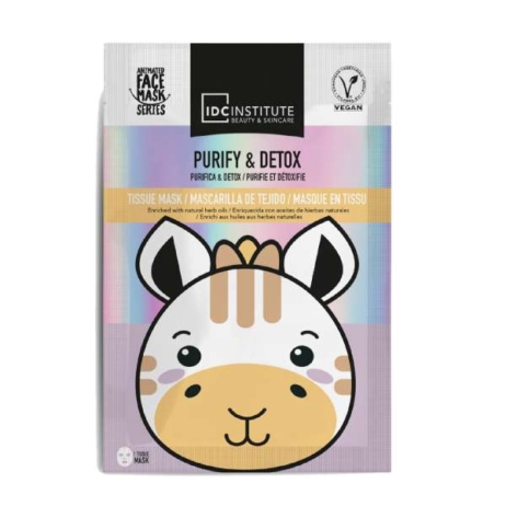 IDC Institute Vegan Cute Animals Animated Mask Μάσκα Προσώπου Giraffe Εκτύπωση σε Πανί Purify & Detox Καθαρισμός & Αντιοξειδωτική Δράση 25gr