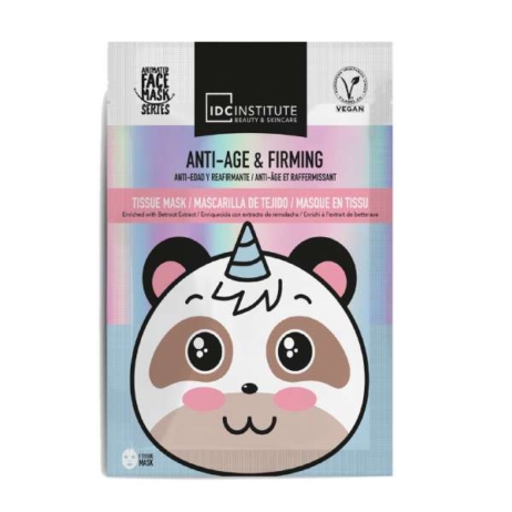 IDC Institute Vegan Cute Animals Animated Mask Μάσκα Προσώπου Panda Εκτύπωση σε Πανί Anti Age & Firming Αντιρυτιδική & Συσφικτική 25gr