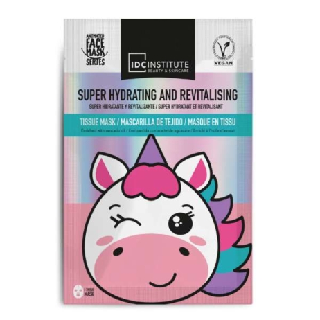 IDC Institute Vegan Cute Animals Animated Mask Μάσκα Προσώπου Unicorn Εκτύπωση σε Πανί Super Hydrating & Revitalising Βαθιάς Ενυδάτωσης & Αναζωογόνησης 22gr