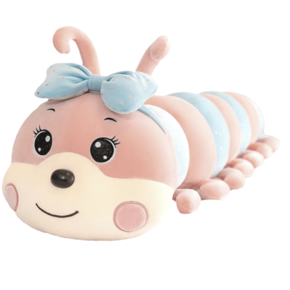VIP Baby Dolls Stuffed Caterpillar Long Pillow, Λούτρινο Μαξιλάρι Ροζ- Γαλάζιο 120cm