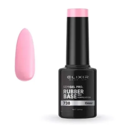 Elixir Professional Semi Gel 738 Rubber Base Cover για Ημιμόνιμο Βερνίκι Νυχιών 5ml