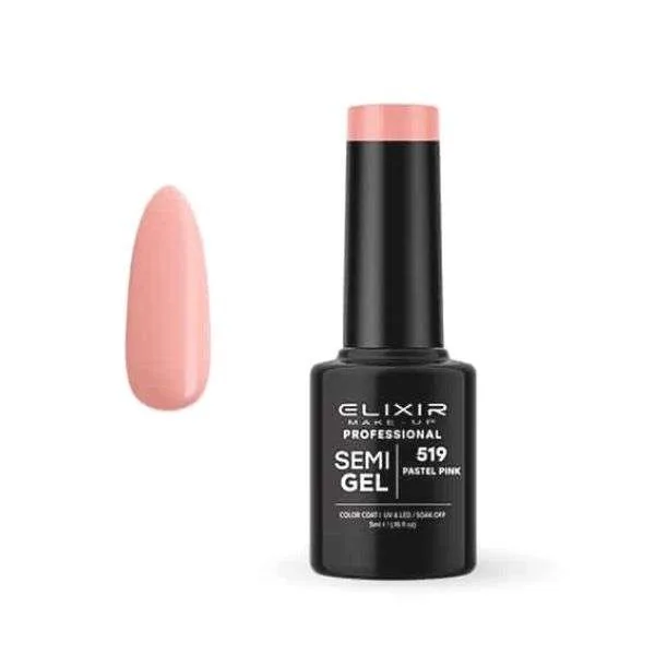 Elixir Professional Semi Gel Ημιμόνιμο Βερνίκι Νυχιών 519 Pastel Pink Ροζ Παστέλ 5ml Elixir Professional Semi Gel Ημιμόνιμο Βερνίκι Νυχιών 519 Pastel Pink Ροζ Παστέλ 5ml