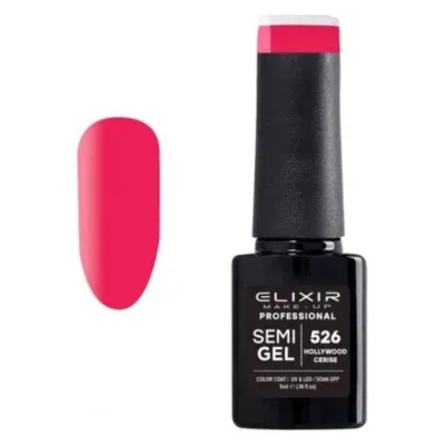 Elixir Professional Semi Gel Ημιμόνιμο Βερνίκι Νυχιών 526 Hollywood Cerise Κοραλί Ροζ 5ml