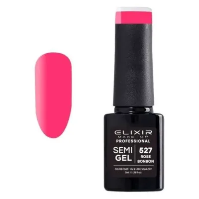 Elixir Professional Semi Gel Ημιμόνιμο Βερνίκι Νυχιών 527 Rose Bonbon Ροζ Ζαχαρωτού Έντονο 5ml