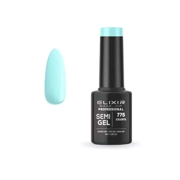 Elixir Professional Semi Gel Ημιμόνιμο Βερνίκι Νυχιών 775 Celeste Απαλό Γαλαζοπράσινο Ουρανού 5ml