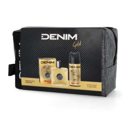 Denim Gold Σετ δώρου για άντρες After Shave Lotion 100ml, Deodorant 150ml & Cosmetic Bag