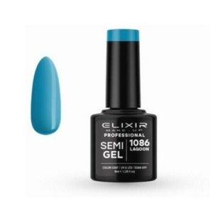 Elixir Professional Semi Gel Ημιμόνιμο Βερνίκι Νυχιών 1086 Lagoon Γαλάζιο Ραφ 8ml