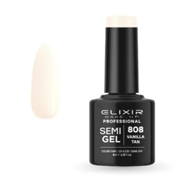 Elixir Professional Semi Gel Ημιμόνιμο Βερνίκι Νυχιών 808 Vanilla Tan Ουδέτερο 8ml