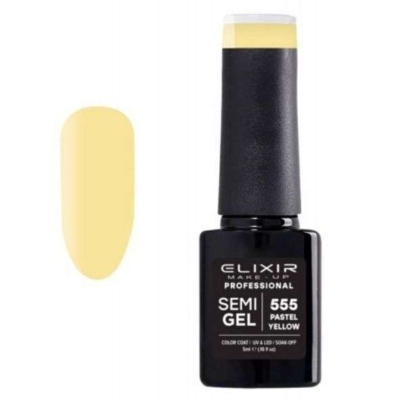 Elixir Professional Semi Gel Ημιμόνιμο Βερνίκι Νυχιών 555 Pastel Yellow Κίτρινο Παστέλ 5ml