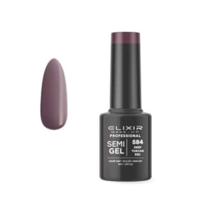 Elixir Professional Semi Gel Ημιμόνιμο Βερνίκι Νυχιών 584 Deep Tuscan Red Βαθύ Μωβ Μπορντώ 5ml