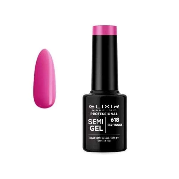 Elixir Professional Semi Gel Ημιμόνιμο Βερνίκι Νυχιών 618 Red Violet Mωβ Ροζ Βιολετί Έντονο 5ml Elixir Professional Semi Gel Ημιμόνιμο Βερνίκι Νυχιών 618 Red Violet Mωβ Ροζ Βιολετί Έντονο 5ml