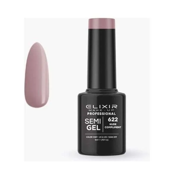 Elixir Professional Semi Gel Ημιμόνιμο Βερνίκι Νυχιών 622 Nude Compliment Mωβ Μπεζ Nude 5ml Elixir Professional Semi Gel Ημιμόνιμο Βερνίκι Νυχιών 622 Nude Compliment Mωβ Μπεζ Nude 5ml