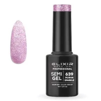 Elixir Professional Semi Gel Ημιμόνιμο Βερνίκι Νυχιών 639 Muriva Sparkle Μεταλλικό Λιλά Συμπαγές Shimmer 5ml
